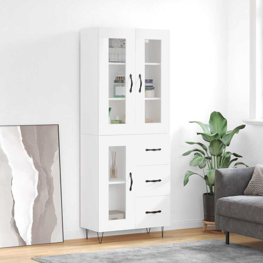 vidaXL Highboard Weiß 69,5x34x180 cm Holzwerkstoff