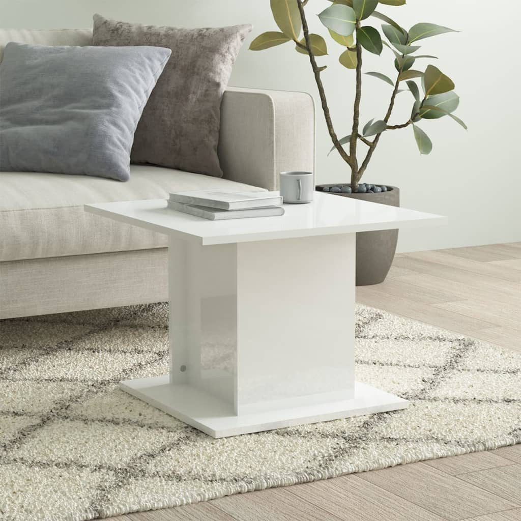 vidaXL Couchtisch Hochglanz-Weiß 55,5x55,5x40 cm Holzwerkstoff