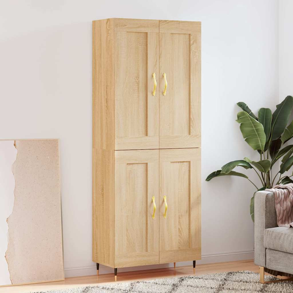 vidaXL Highboard Sonoma-Eiche 69,5x34x180 cm Holzwerkstoff