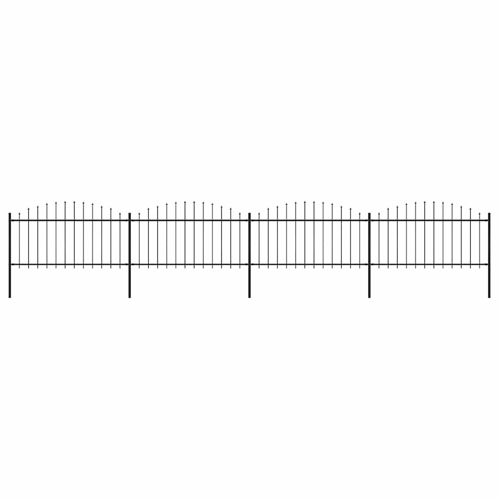 vidaXL Gartenzaun mit Speerspitze Stahl 671 x 150 cm Schwarz