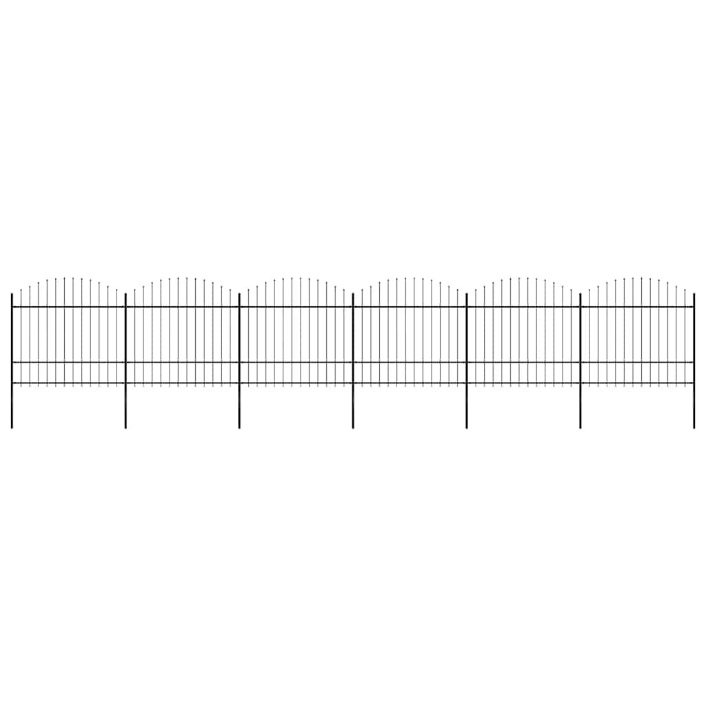 vidaXL Gartenzaun mit Speerspitze Stahl 1005 x 175 cm Schwarz