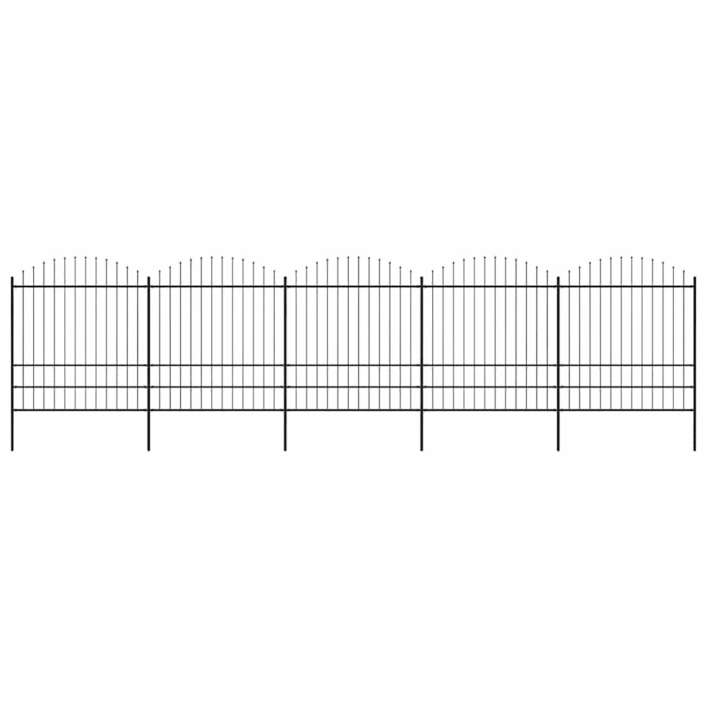 vidaXL Gartenzaun mit Speerspitze Stahl 838 x 200 cm Schwarz