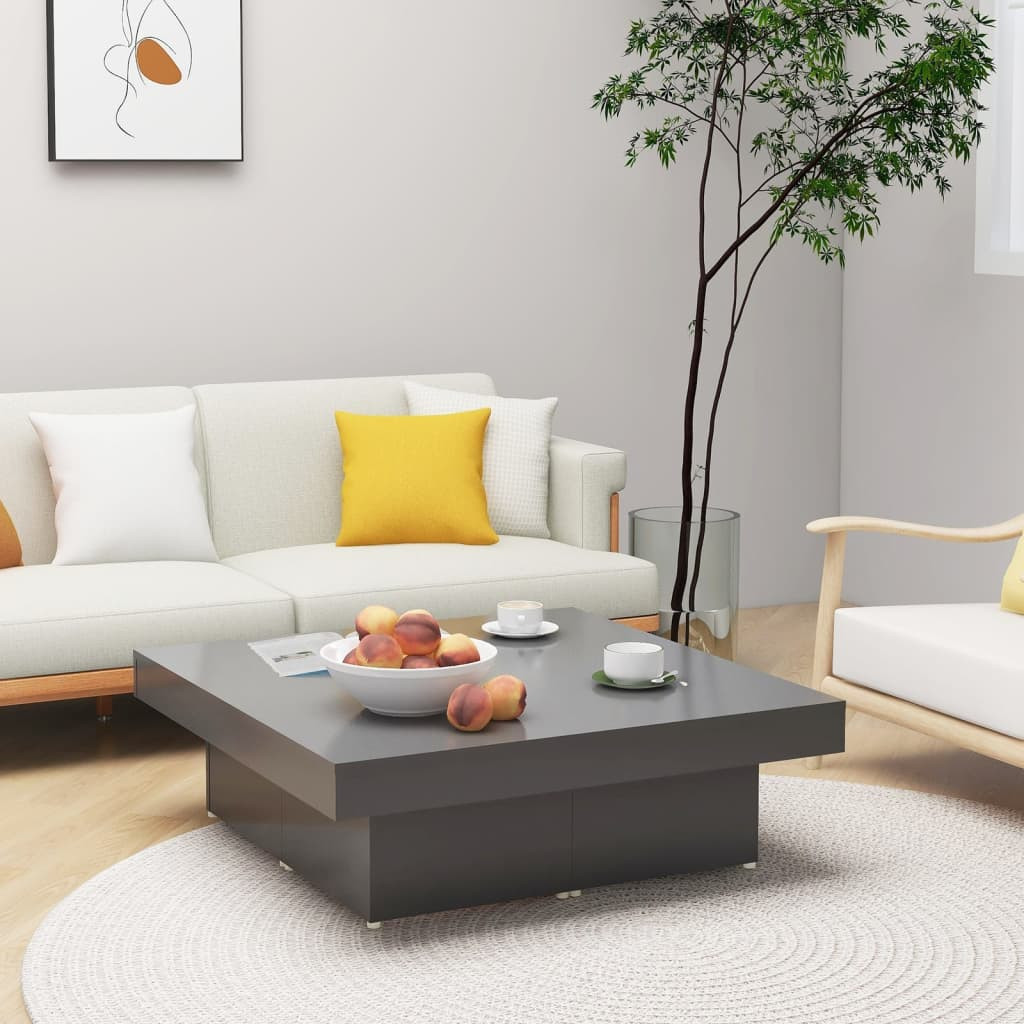 vidaXL Couchtisch Grau 90x90x28 cm Holzwerkstoff