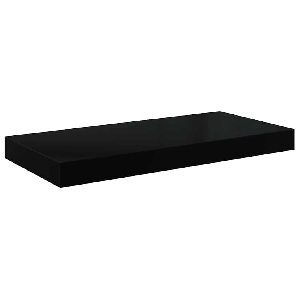 vidaXL Schweberegal Hochglanz-Schwarz 50x23,5x3,8 cm MDF
