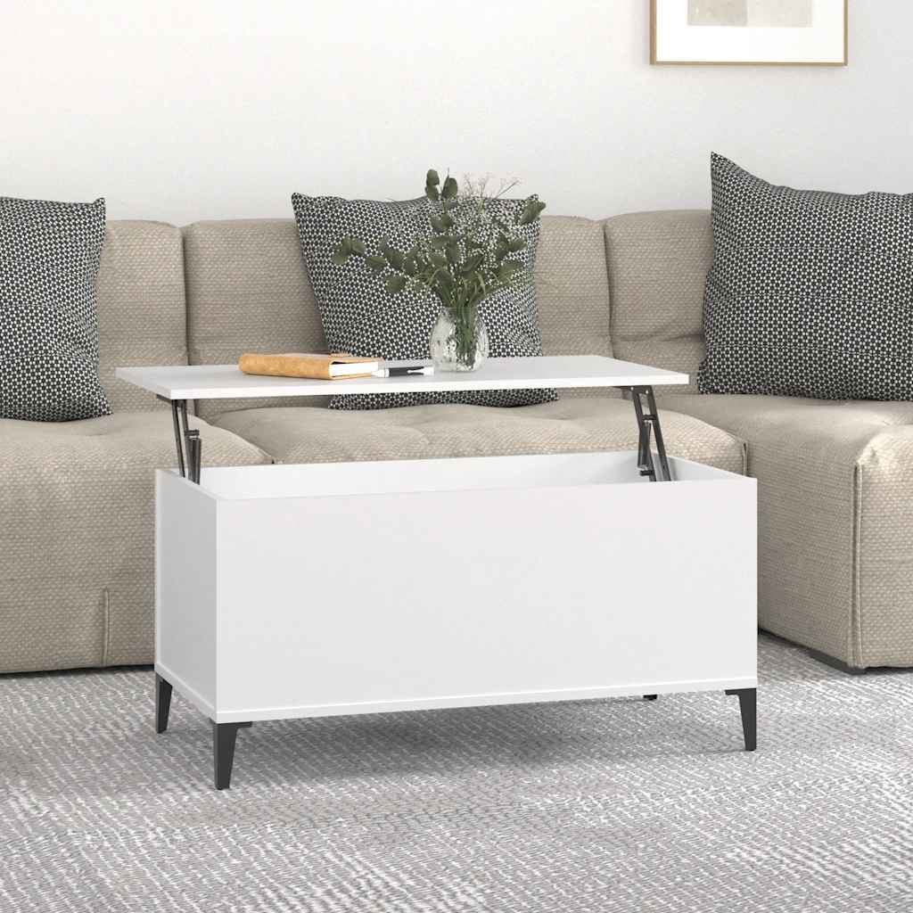 vidaXL Couchtisch Weiß 90x44,5x45 cm Holzwerkstoff