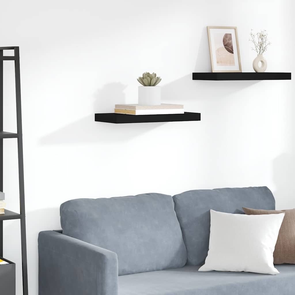 vidaXL Schweberegal Schwarz 50x23,5x3,8 cm MDF