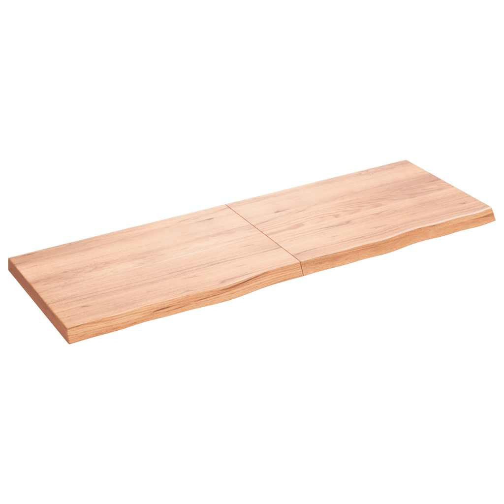 vidaXL Tischplatte Hellbraun 180x60x(2-6)cm Massivholz Eiche Behandelt