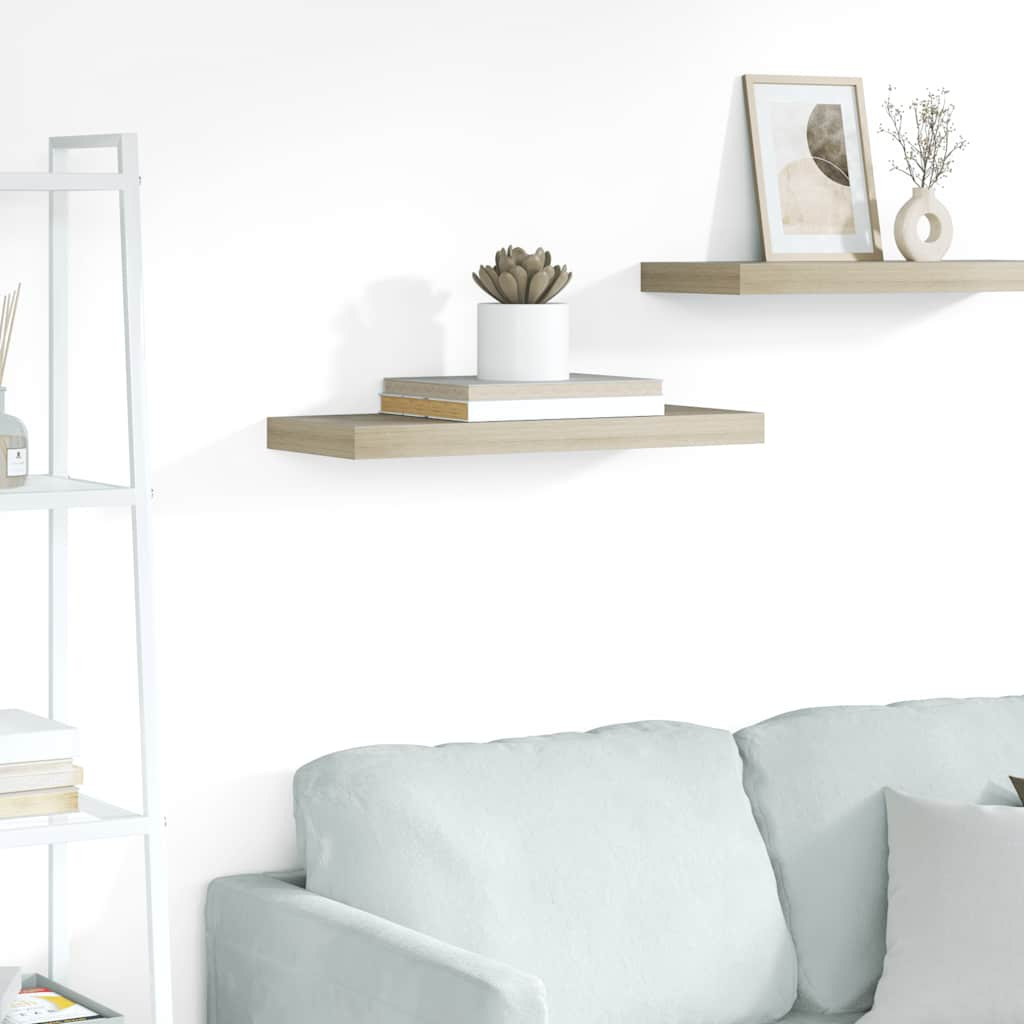 vidaXL Schwebendes Wandregal Eichefarben 60x23,5x3,8 cm MDF