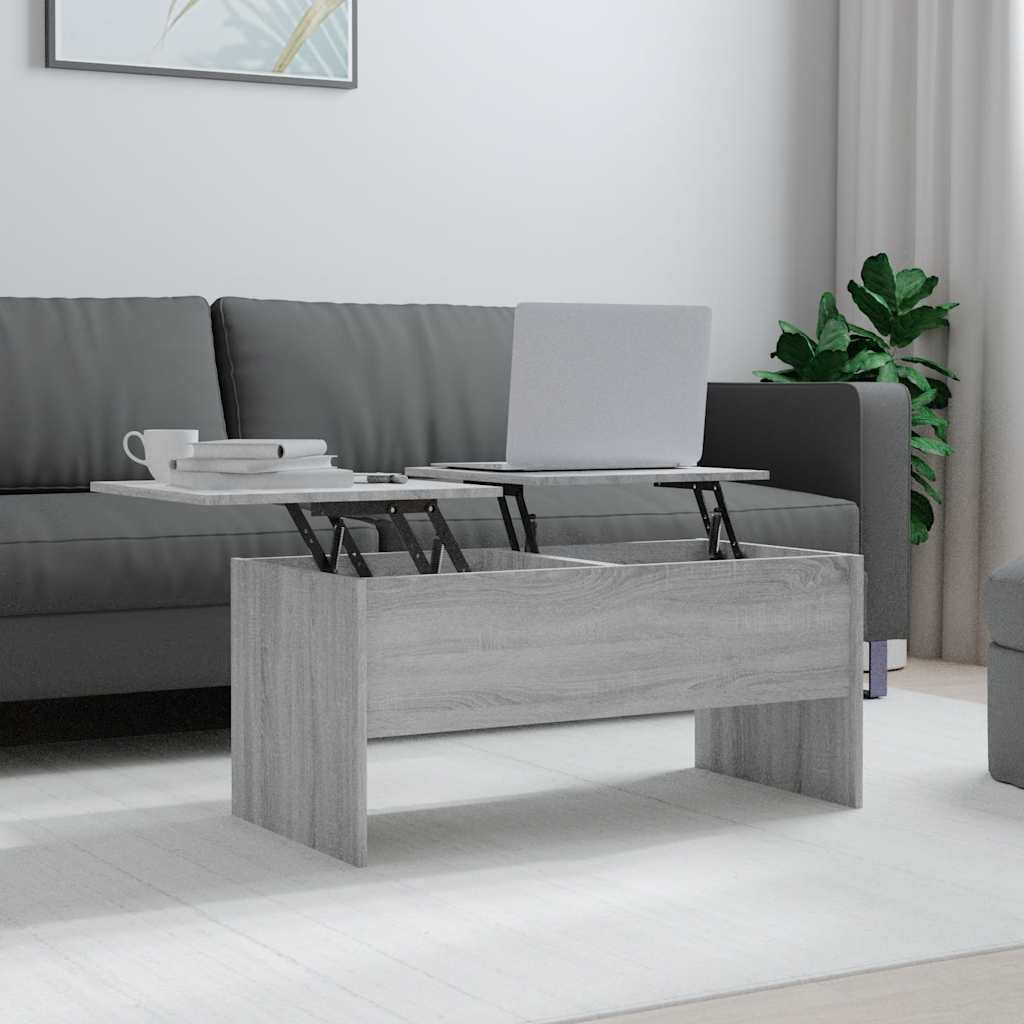 vidaXL Couchtisch Grau Sonoma 102x50,5x46,5 cm Holzwerkstoff