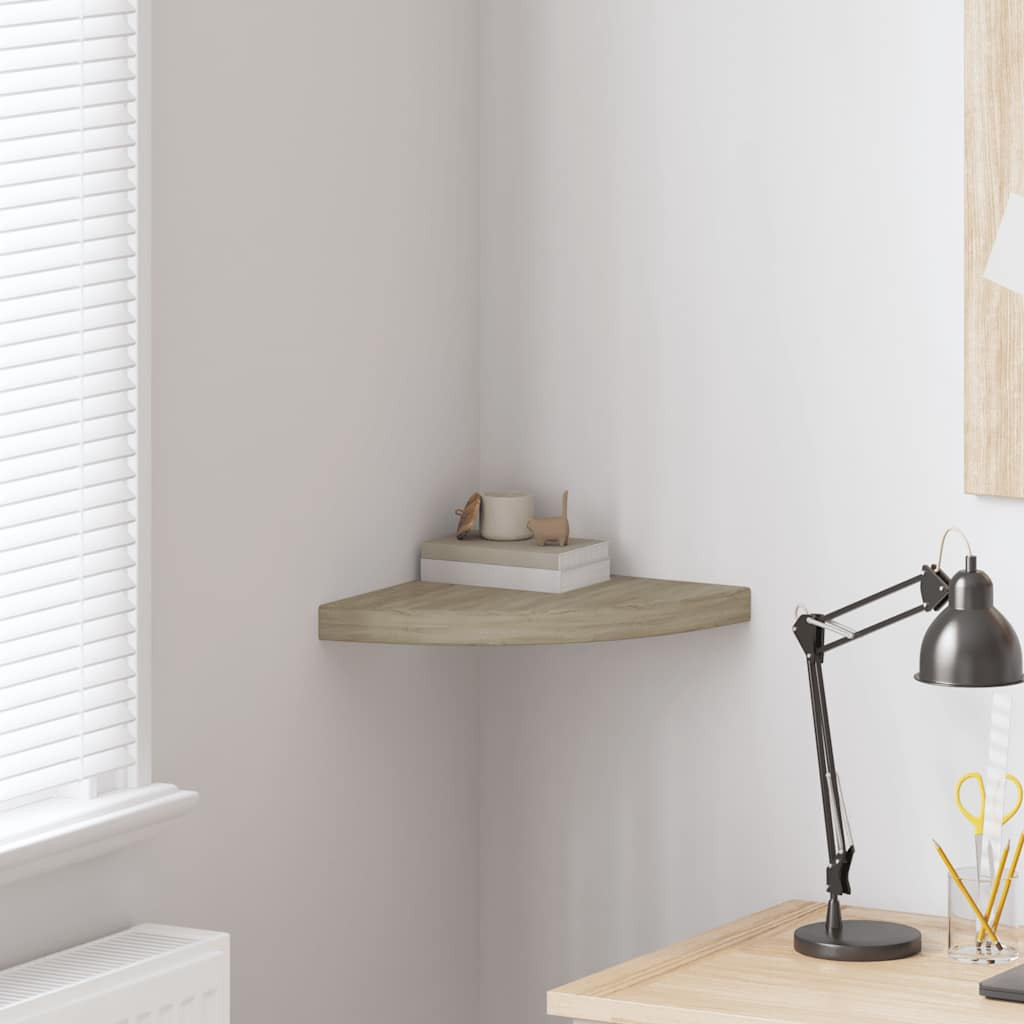 vidaXL Eck-Schweberegal Eichen-Optik 35x35x3,8 cm MDF
