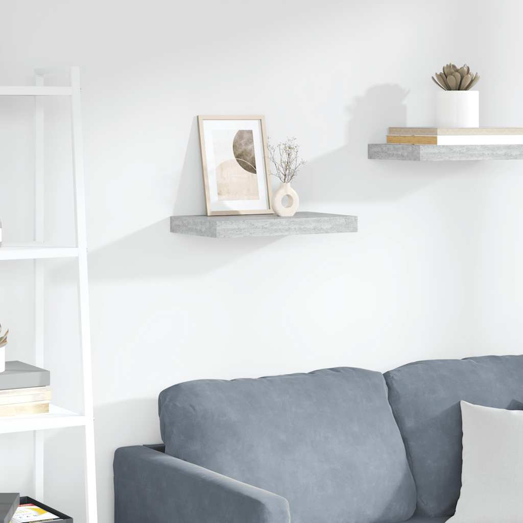 vidaXL Schweberegal Betongrau 40x23,5x3,8 cm MDF