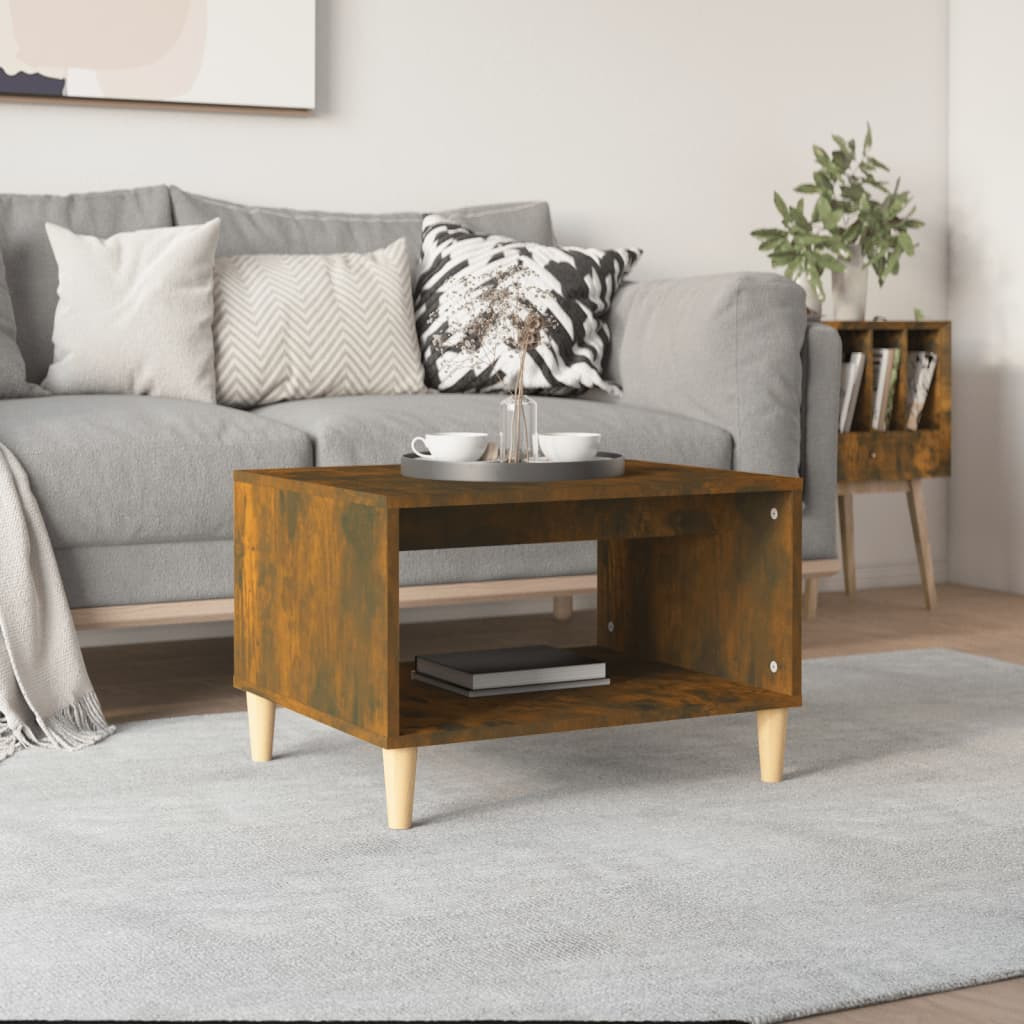 vidaXL Couchtisch Räuchereiche 60x50x40 cm Holzwerkstoff