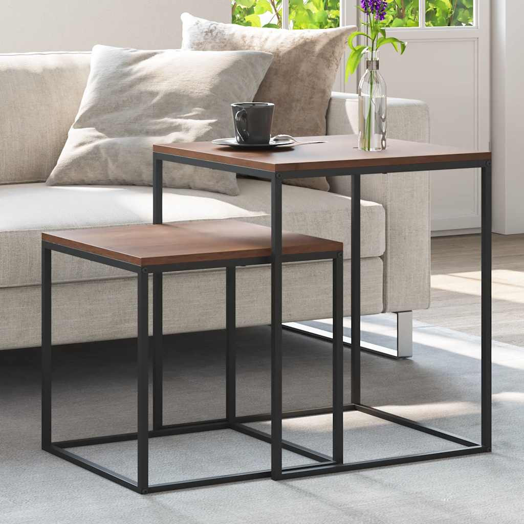 vidaXL Couchtisch-Set 2-tlg. Holzwerkstoff und Metall