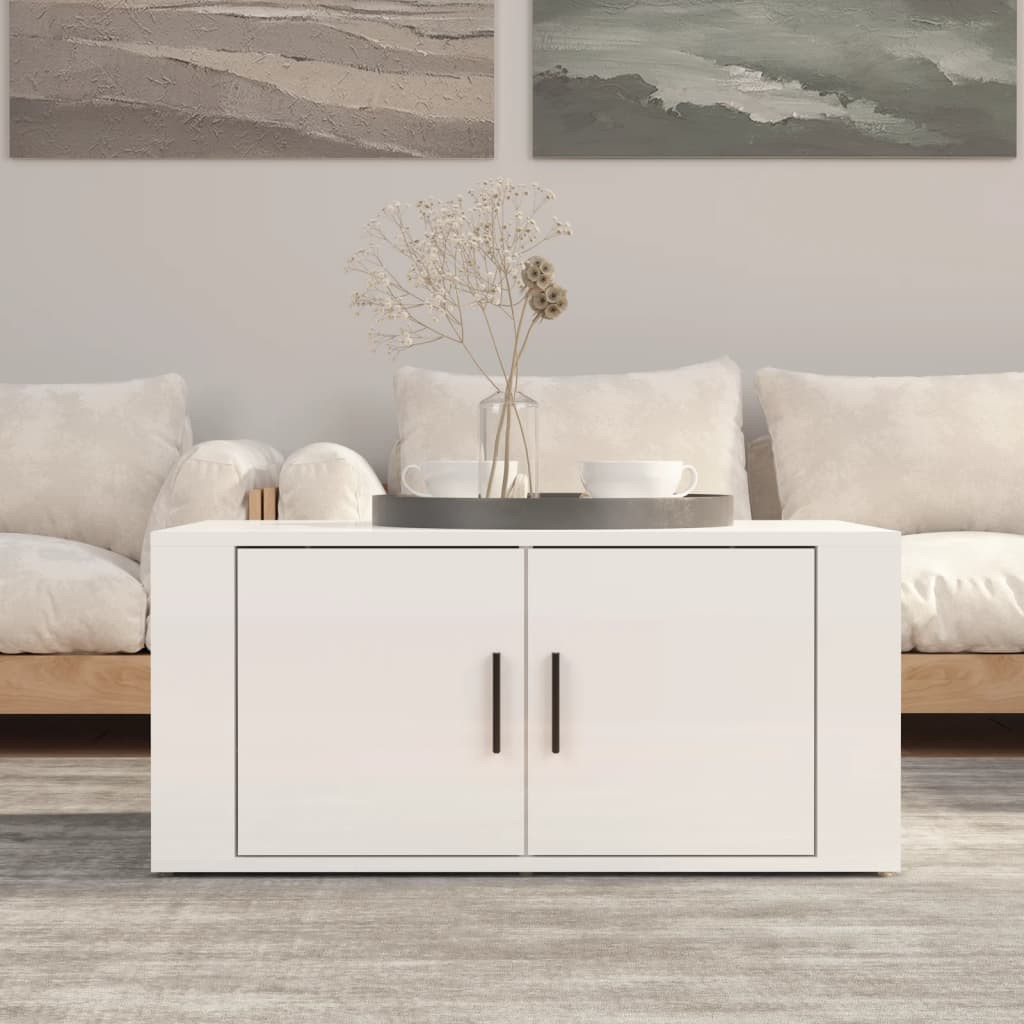 vidaXL Couchtisch Hochglanz-Weiß 80x50x36 cm Holzwerkstoff