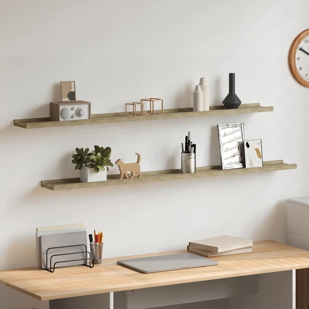 vidaXL Wandregale 2 Stk. Sonoma-Eiche 115x9x3 cm