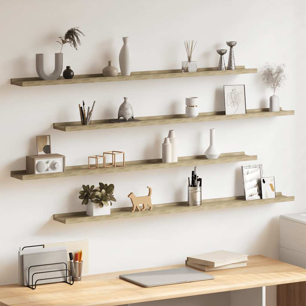 vidaXL Wandregale 4 Stk. Sonoma-Eiche 115x9x3 cm