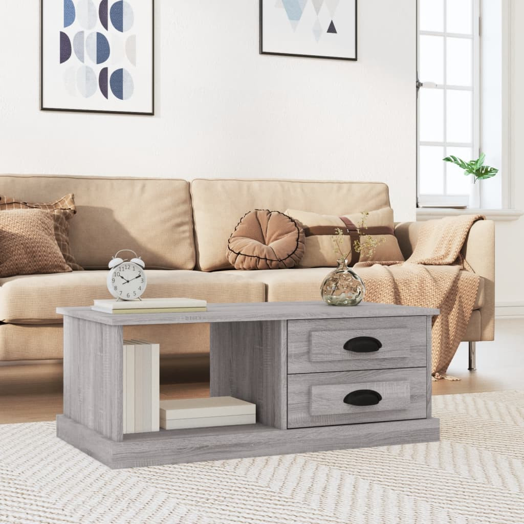 vidaXL Couchtisch Grau Sonoma 90x50x35 cm Holzwerkstoff