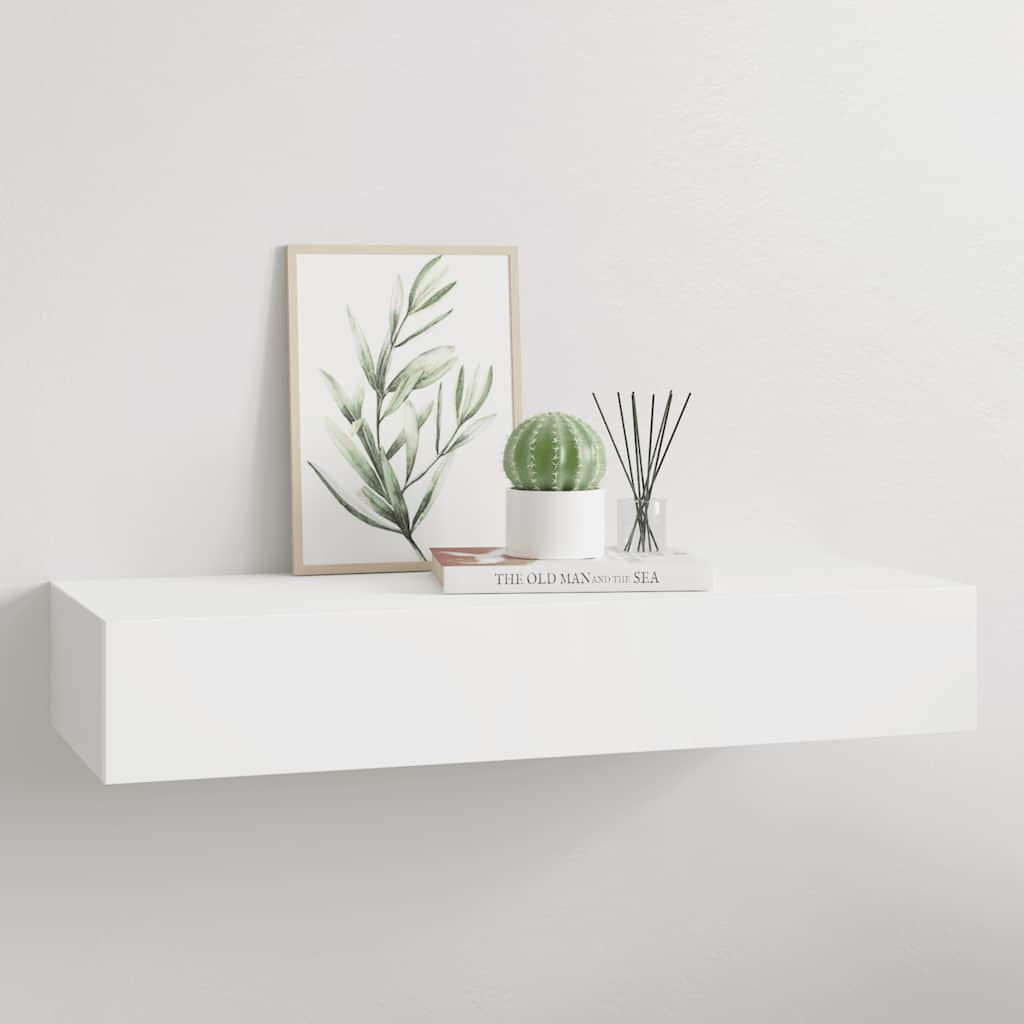 vidaXL Wandregal mit Schublade Weiß 60x23,5x10 cm MDF