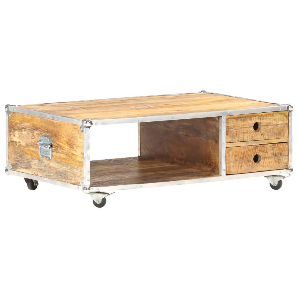vidaXL Couchtisch 89x59x33 cm Massives Raues Mangoholz