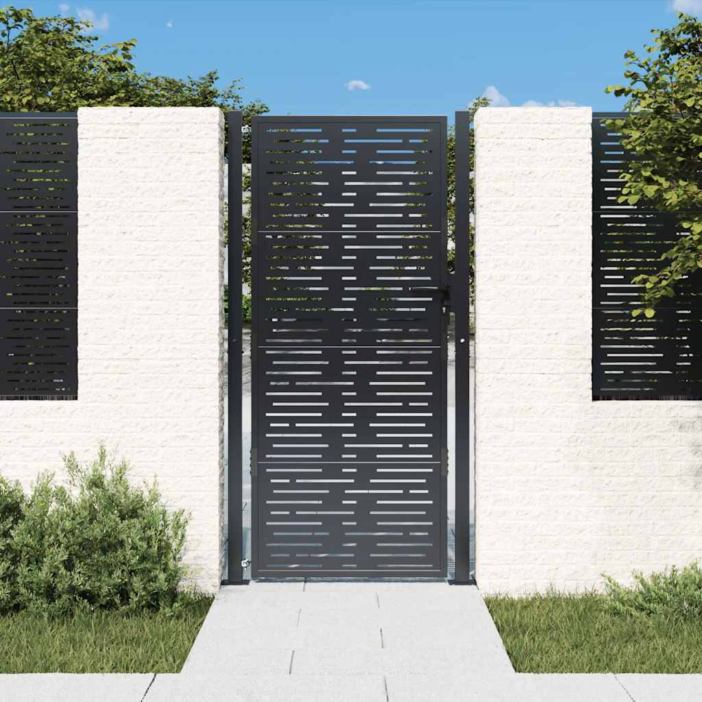 vidaXL Gartentor Anthrazit 100x200 cm Stahl Quadratisches Design