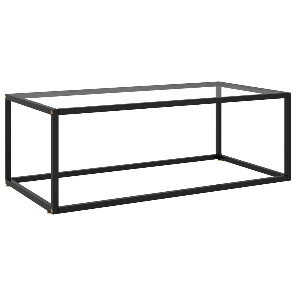vidaXL Couchtisch Schwarz mit Hartglas 100x50x35 cm