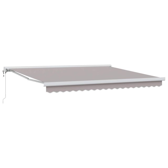 vidaXL Ausziehbare Markise Hellgrau 400 x 300 cm Stoff und Metall
