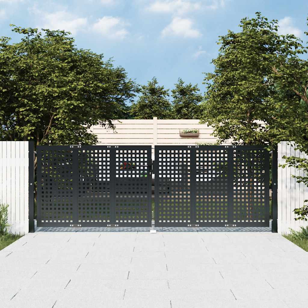 vidaXL Gartentor Anthrazit 300x100 cm Stahl