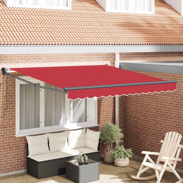 vidaXL Ausziehbare Markise Rot 300 x 250 x 165 cm Polyester und Metall