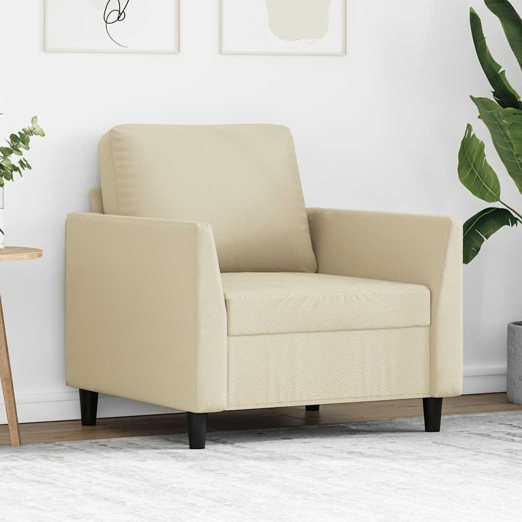 vidaXL Sessel Creme 60 cm Kunstleder