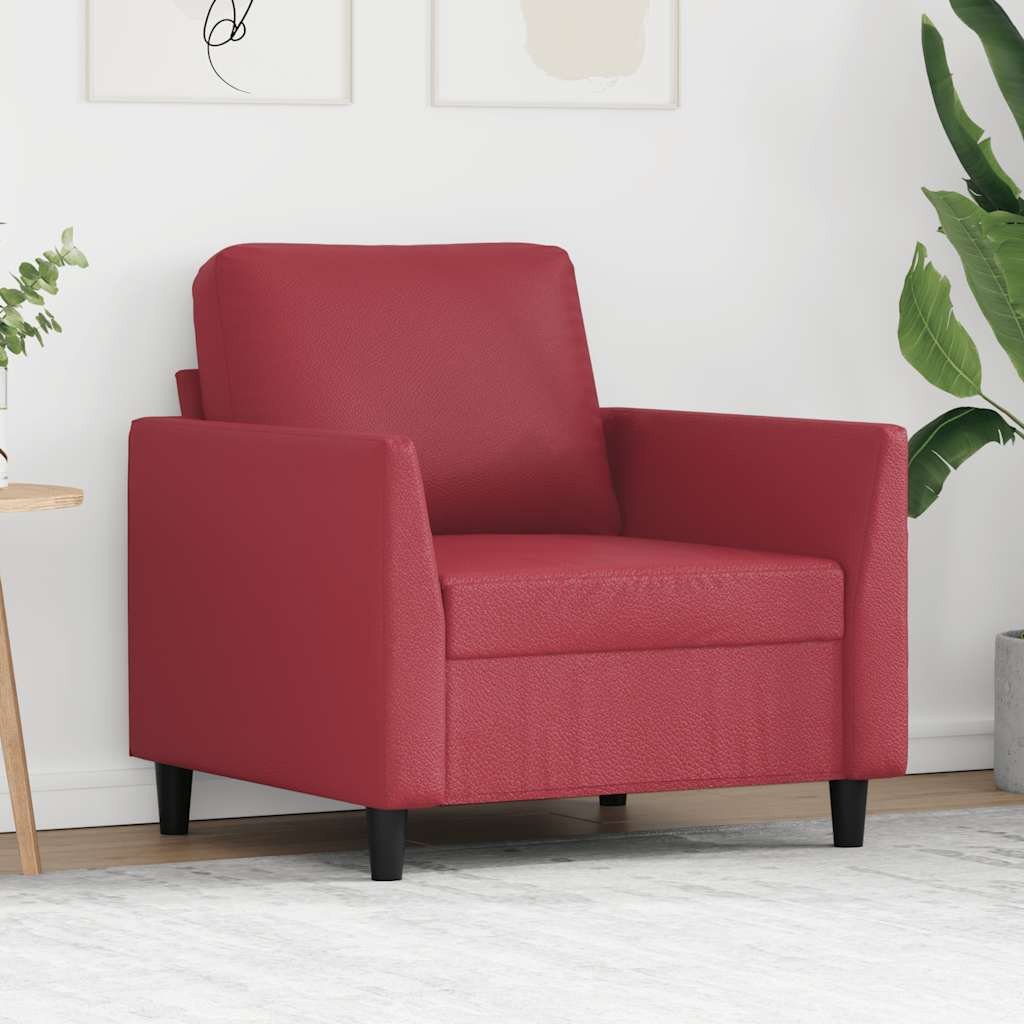 vidaXL Sessel Weinrot 60 cm Kunstleder