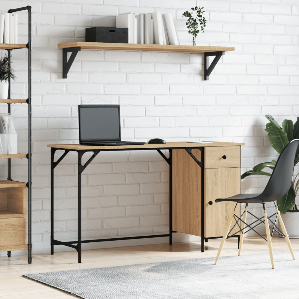 vidaXL Computertisch Sonoma-Eiche 131x48x75 cm Holzwerkstoff