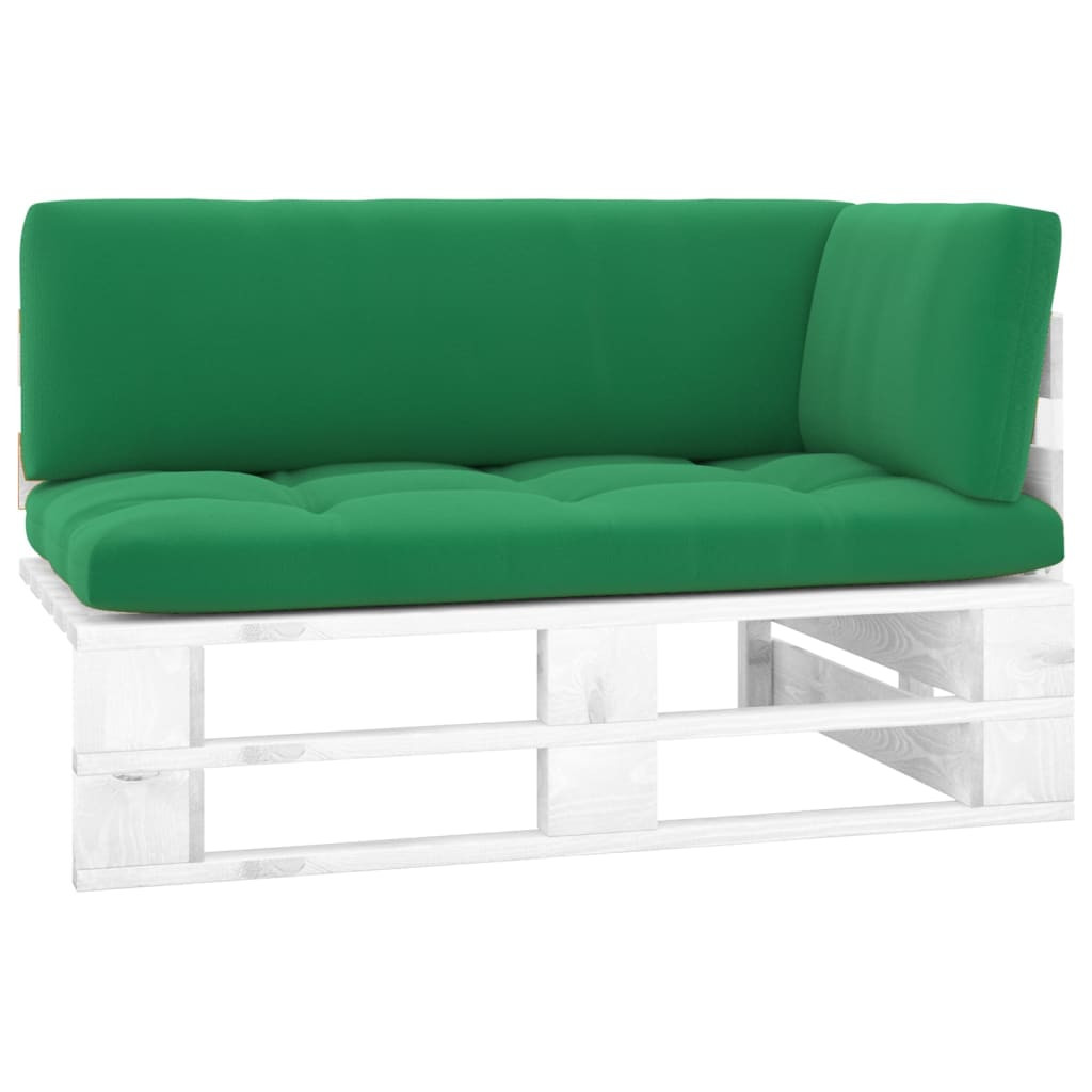 vidaXL Outdoor-Ecksofa Paletten Kiefernholz Imprägniert Weiß