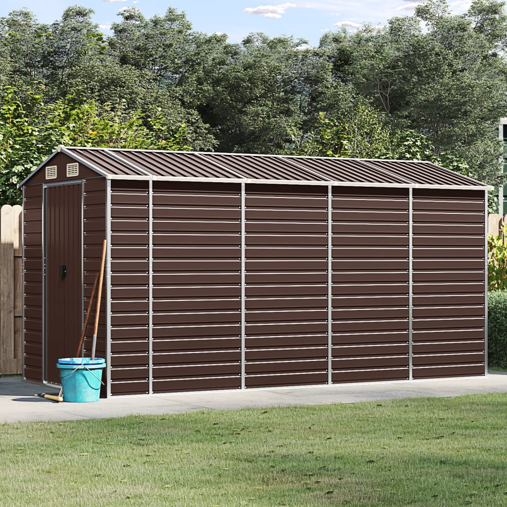 vidaXL Gartenhaus Braun 191x385x198 cm Verzinkter Stahl