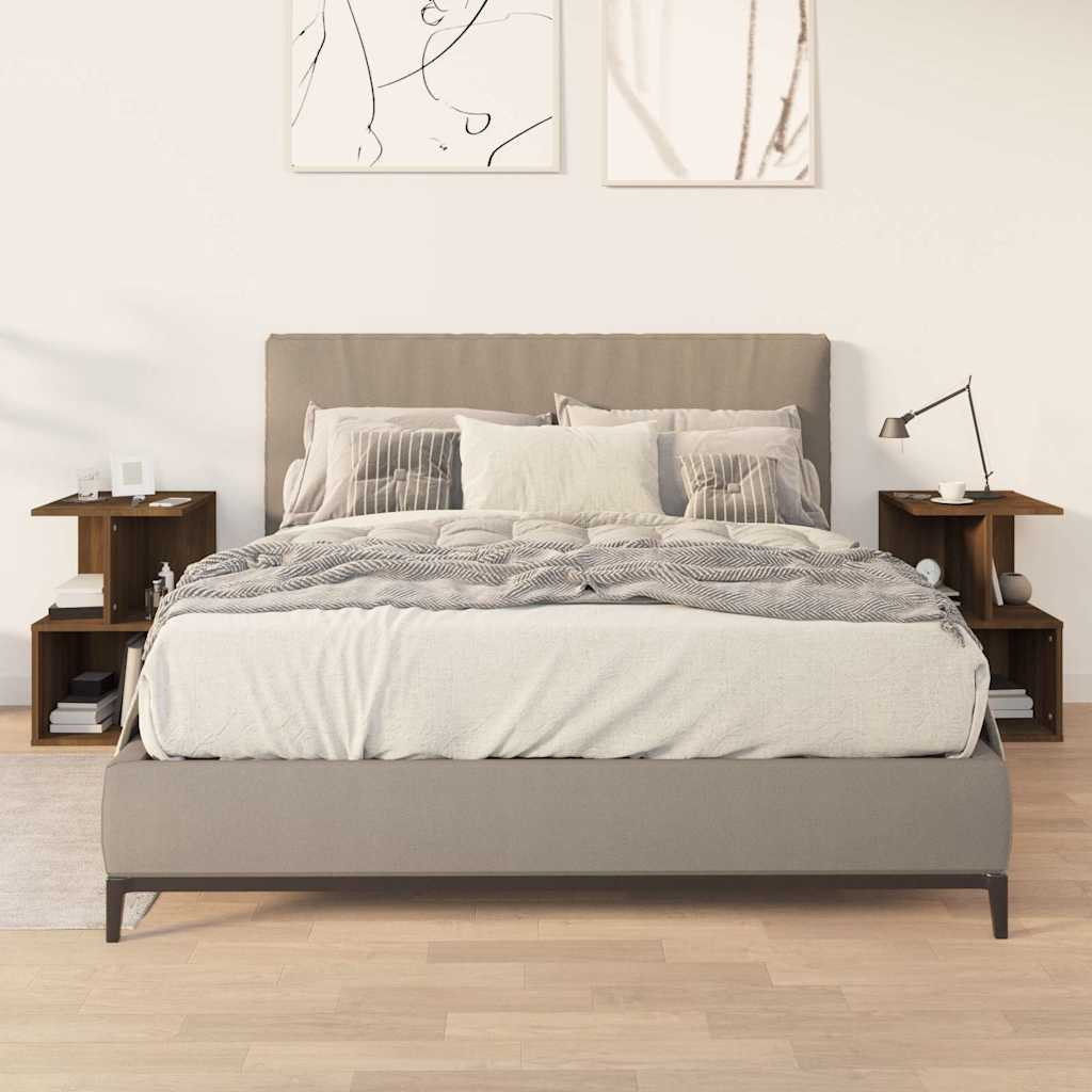 vidaXL Nachttische 2 Stk. Braun Eichen-Optik 35x35x55 cm Holzwerkstoff