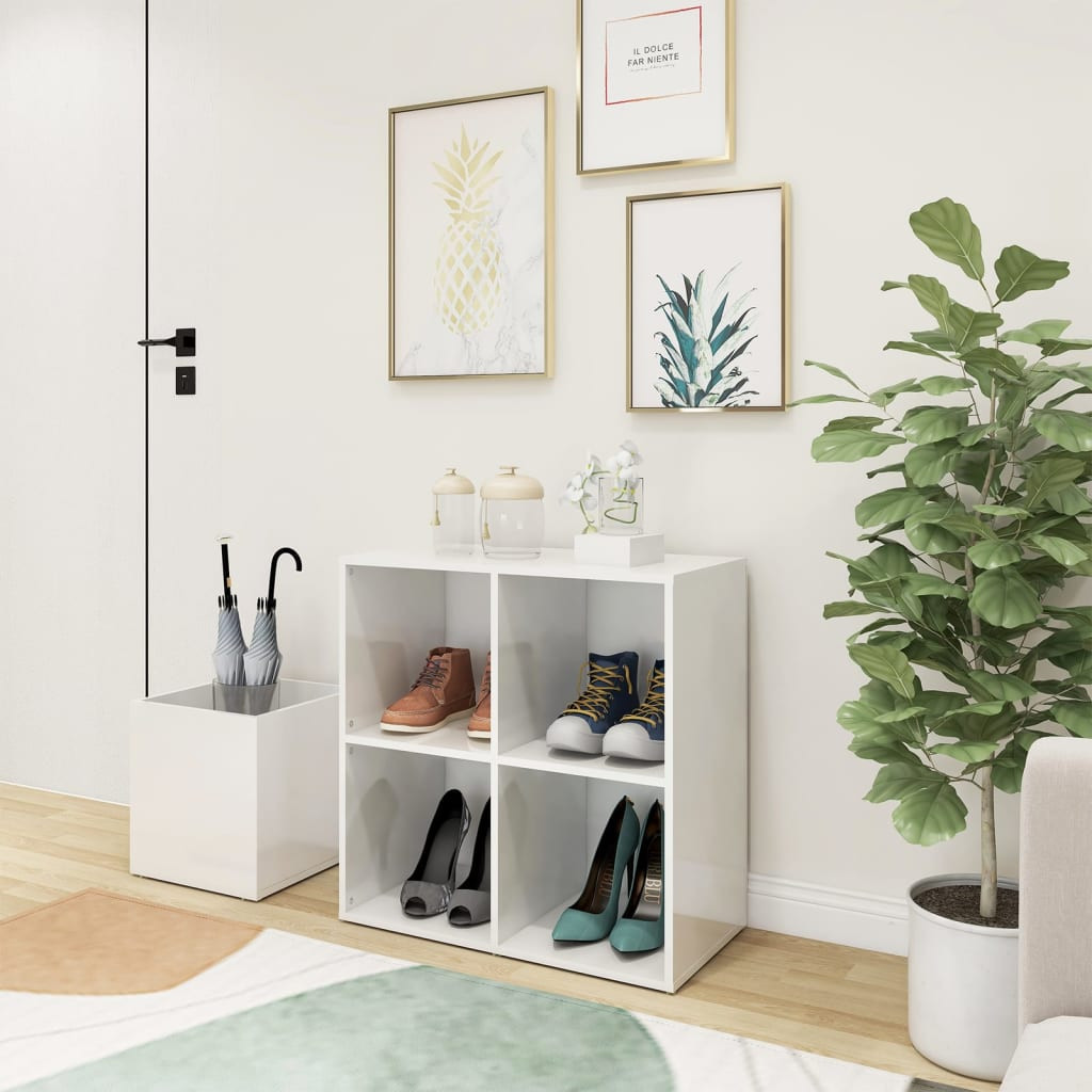 vidaXL Flur-Schuhschrank Hochglanz-Weiß 105x35,5x70 cm Holzwerkstoff