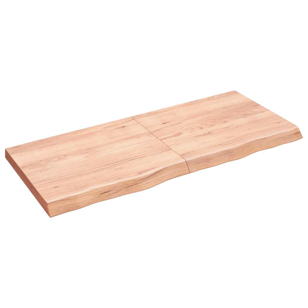 vidaXL Tischplatte Hellbraun 140x60x(2-6)cm Massivholz Eiche Behandelt