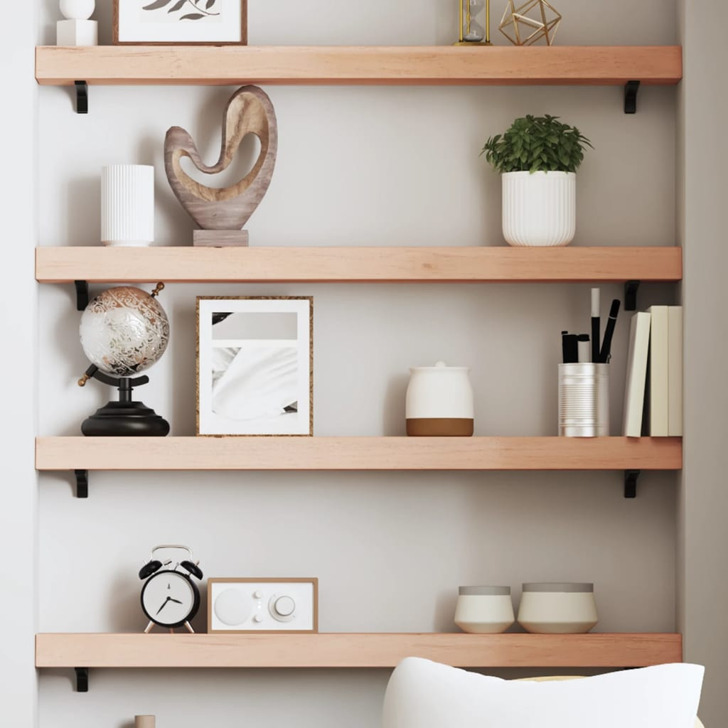 vidaXL Wandregal 80x10x6 cm Massivholz Eiche Unbehandelt