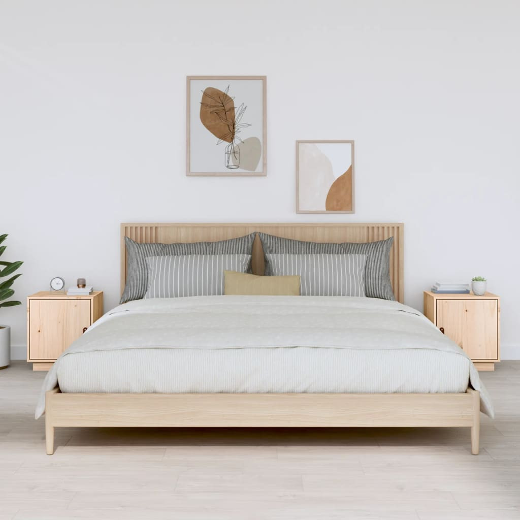 vidaXL Nachttische 2 Stk. 40x34x45 cm Massivholz Kiefer