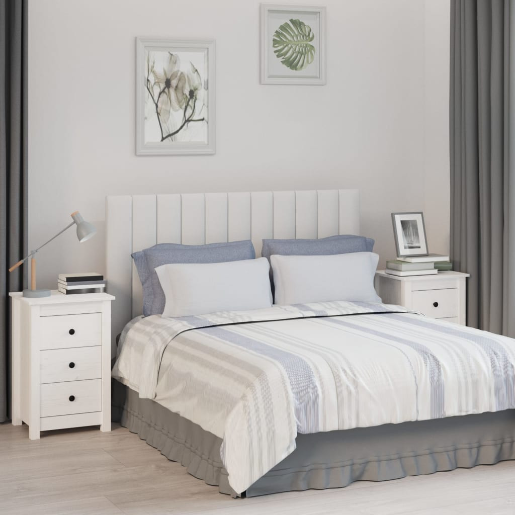 vidaXL Nachttische 2 Stk. Weiß 40x35x61,5 cm Massivholz Kiefer