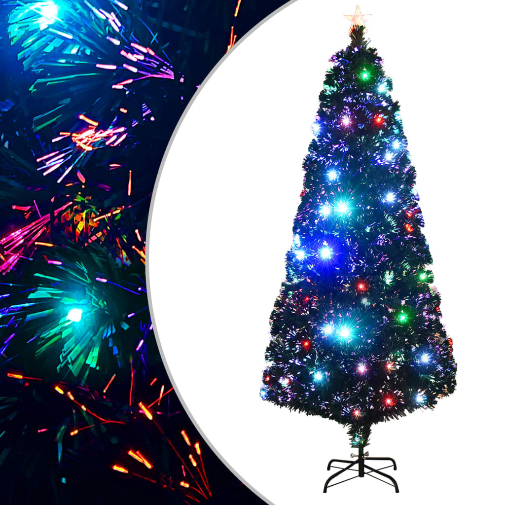vidaXL Vorbeleuchteter Weihnachtsbaum mit Ständer und LED 210 cm Glasfaser