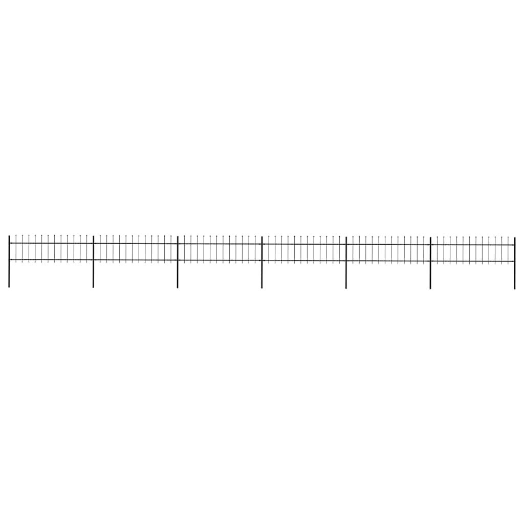 vidaXL Gartenzaun mit Speerspitze Stahl 1005 x 60 cm Schwarz