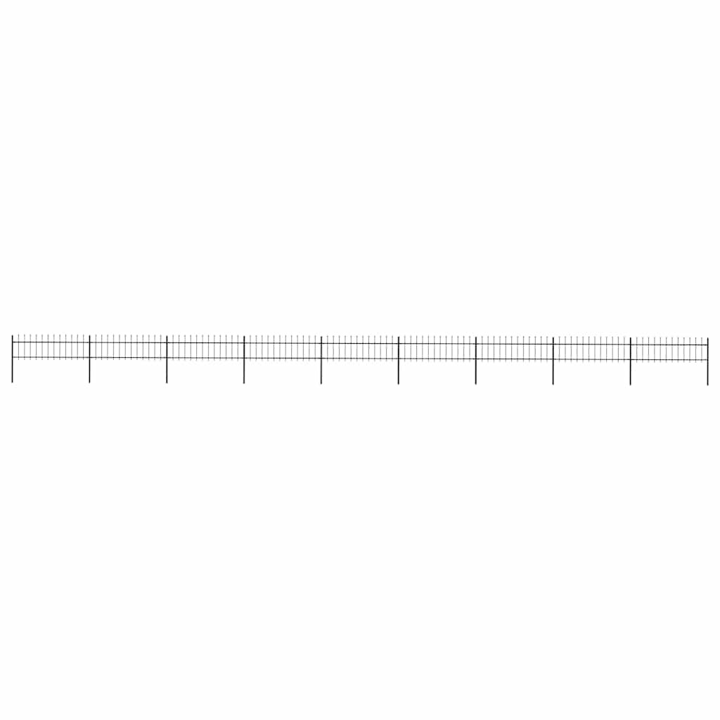 vidaXL Gartenzaun mit Speerspitze Stahl 1506 x 60 cm Schwarz