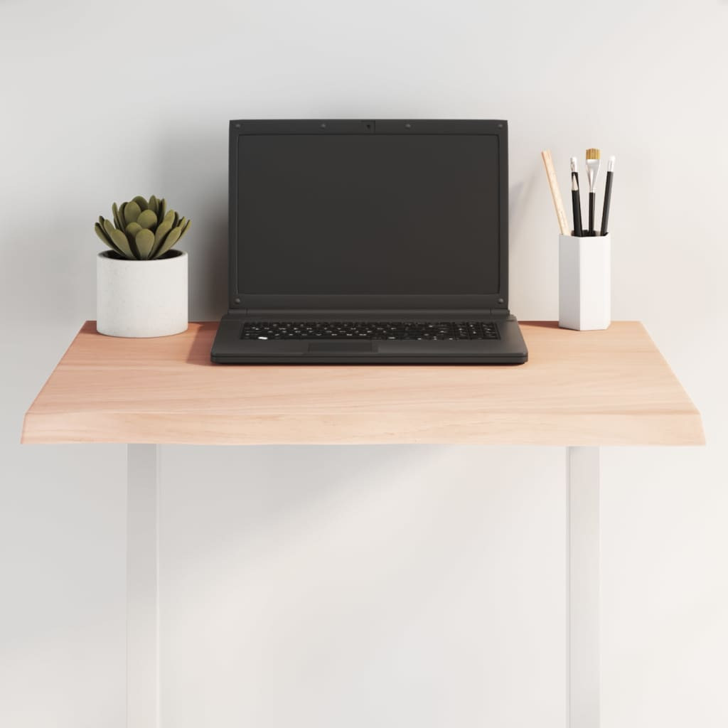 vidaXL Tischplatte 60x60x2 cm Massivholz Eiche Unbehandelt Baumkante