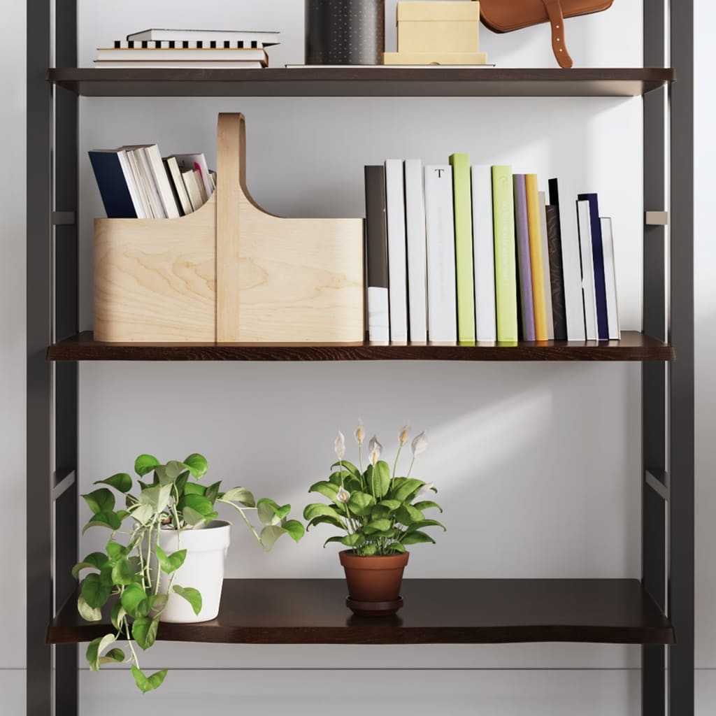 vidaXL Wandregal Dunkelbraun 80x40x2 cm Massivholz Eiche Behandelt