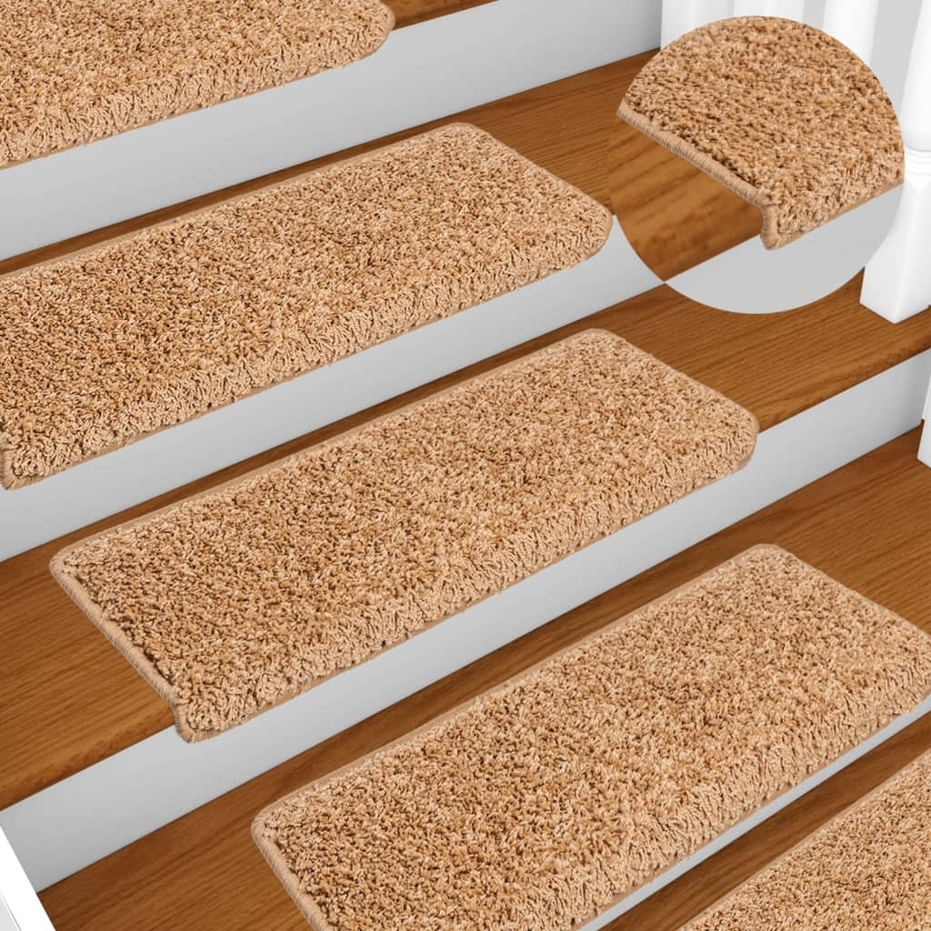 vidaXL Stufenmatten 10 Stk. 65x21x4 cm Beige Rechteckiger Rand