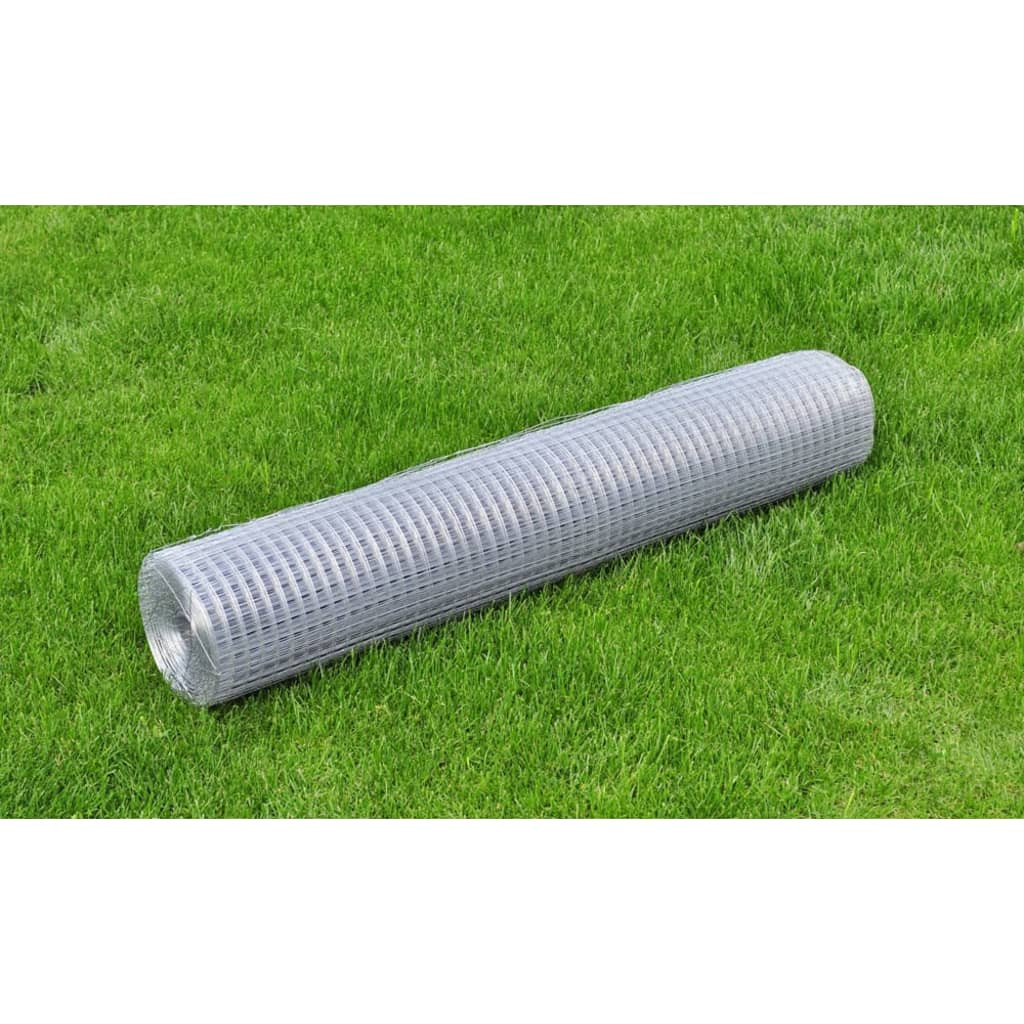 vidaXL Drahtzaun für Hühner Verzinkter Stahl 10x1 m Silbern