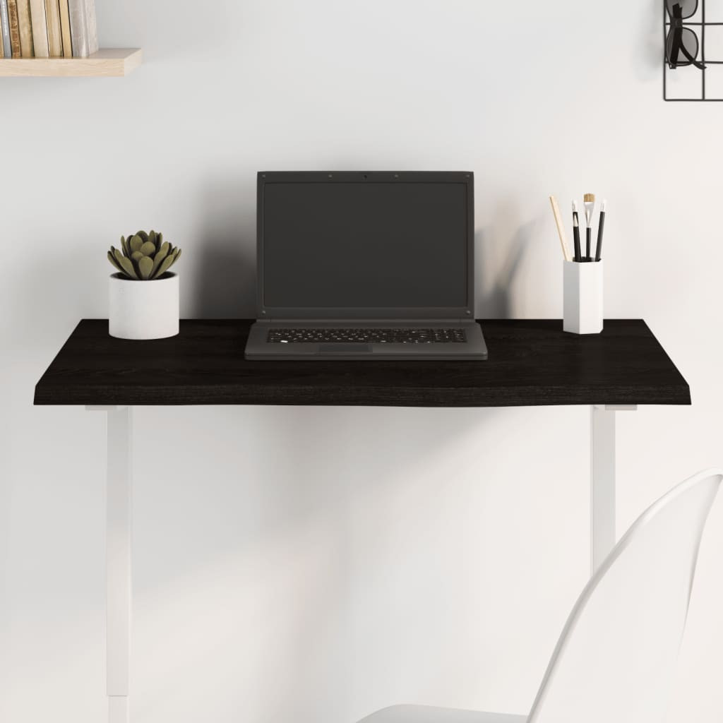vidaXL Tischplatte Dunkelbraun 80x50x2 cm Massivholz Eiche Behandelt