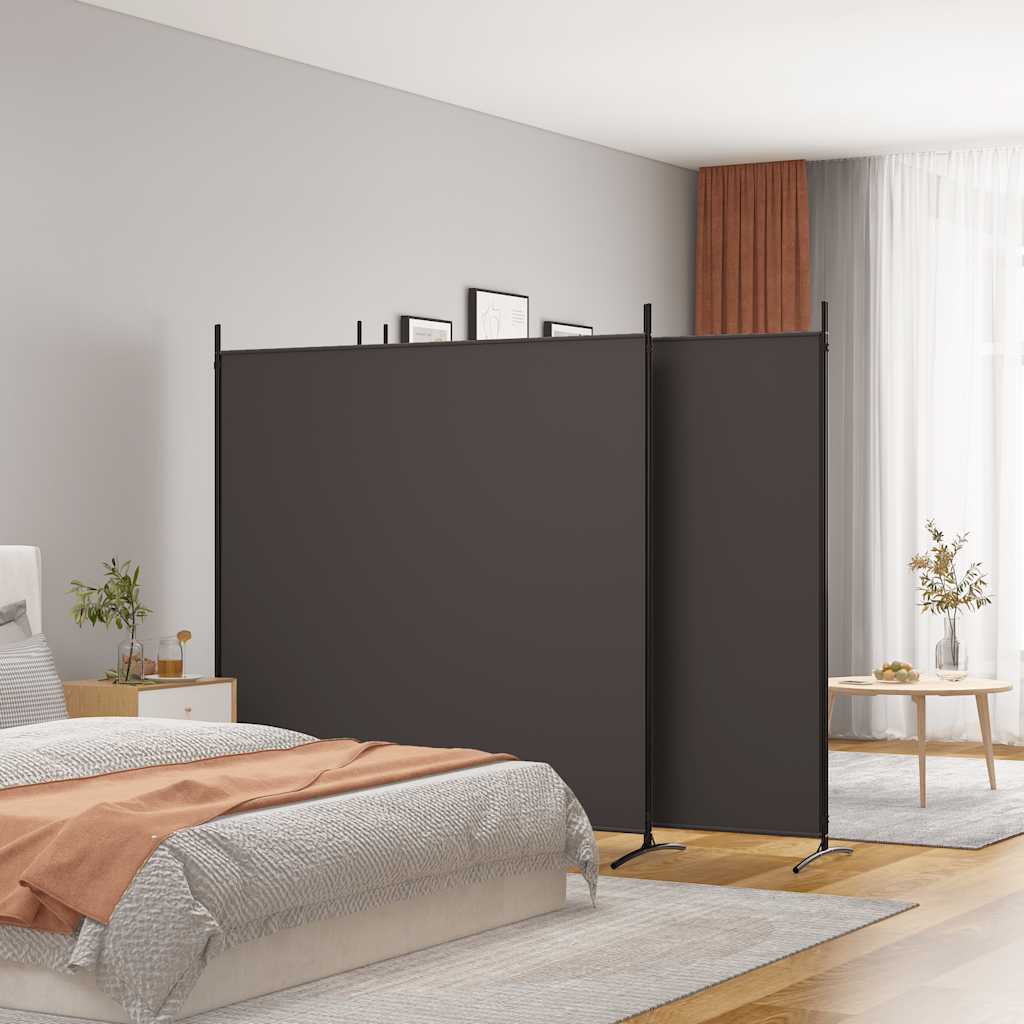 vidaXL 4-tlg. Paravent Braun 698x180 cm Stoff