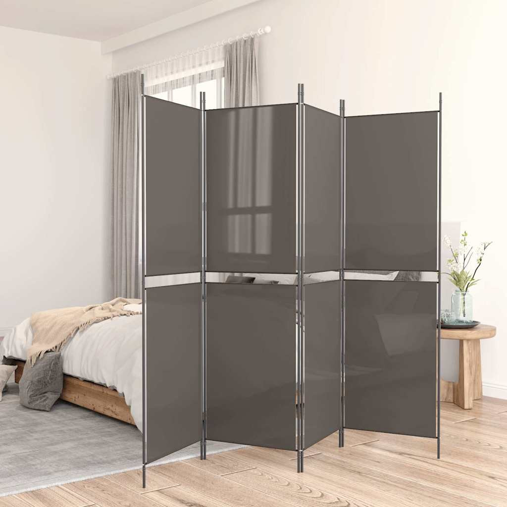 vidaXL 5-tlg. Paravent Anthrazit 250x180 cm Stoff