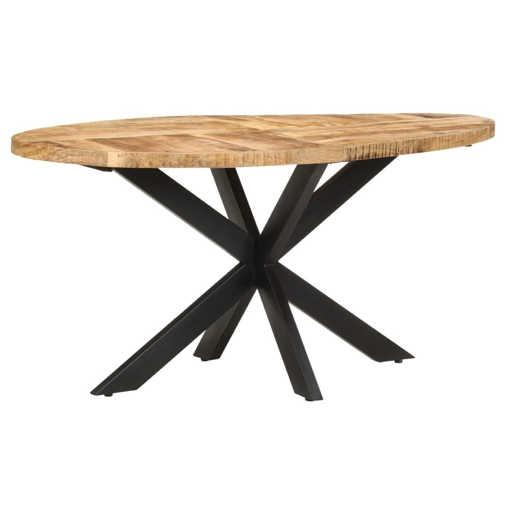 vidaXL Esstisch 160x90x75 cm Raues Mangoholz